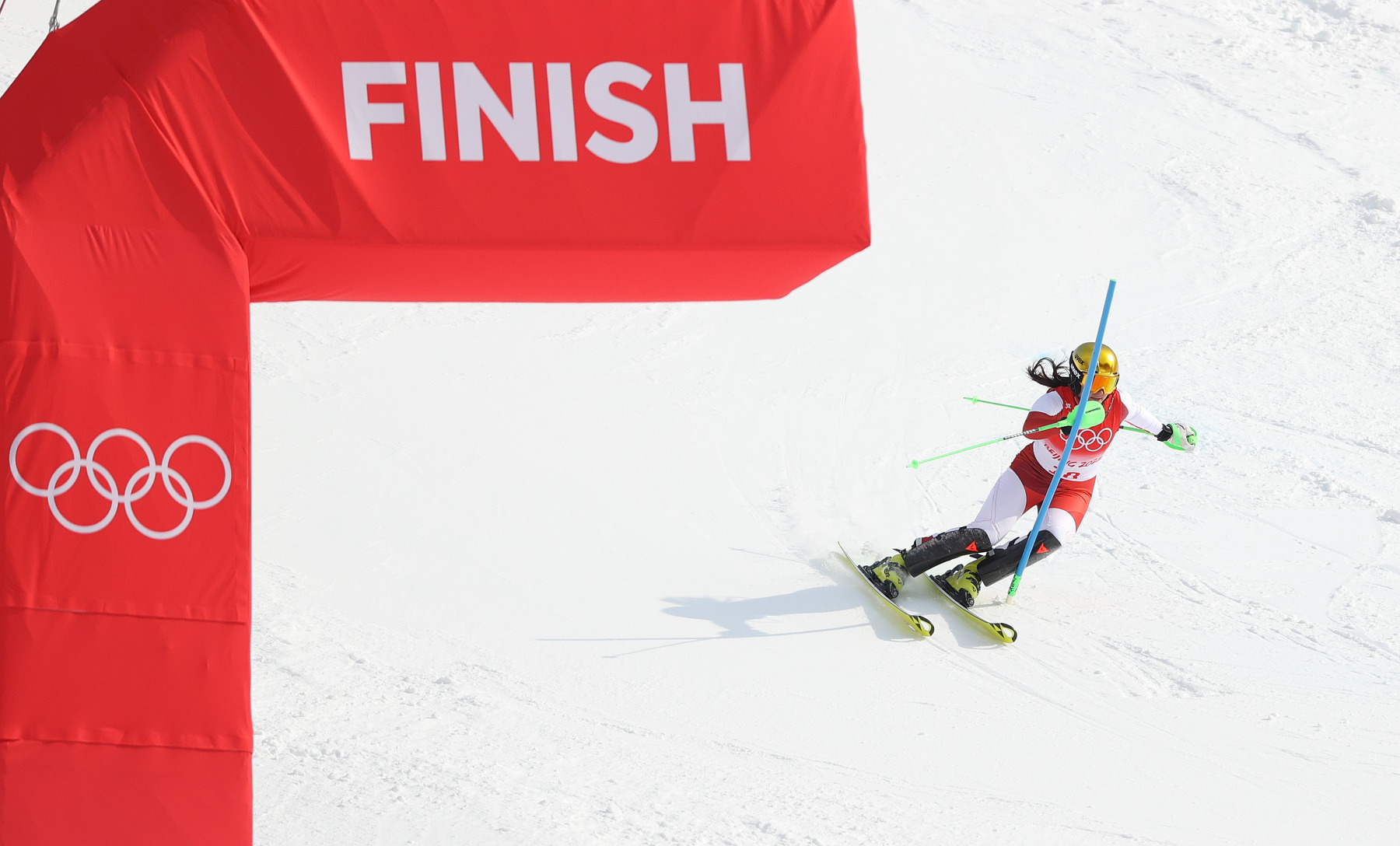 YANQING,CHINA,09.FEB.22 - OLYMPICS, ALPINE SKIING - Winter Olympic Games Beijing 2022, slalom, ladies. Image shows Katharina Huber (AUT). Photo: GEPA pictures/ Harald Steiner