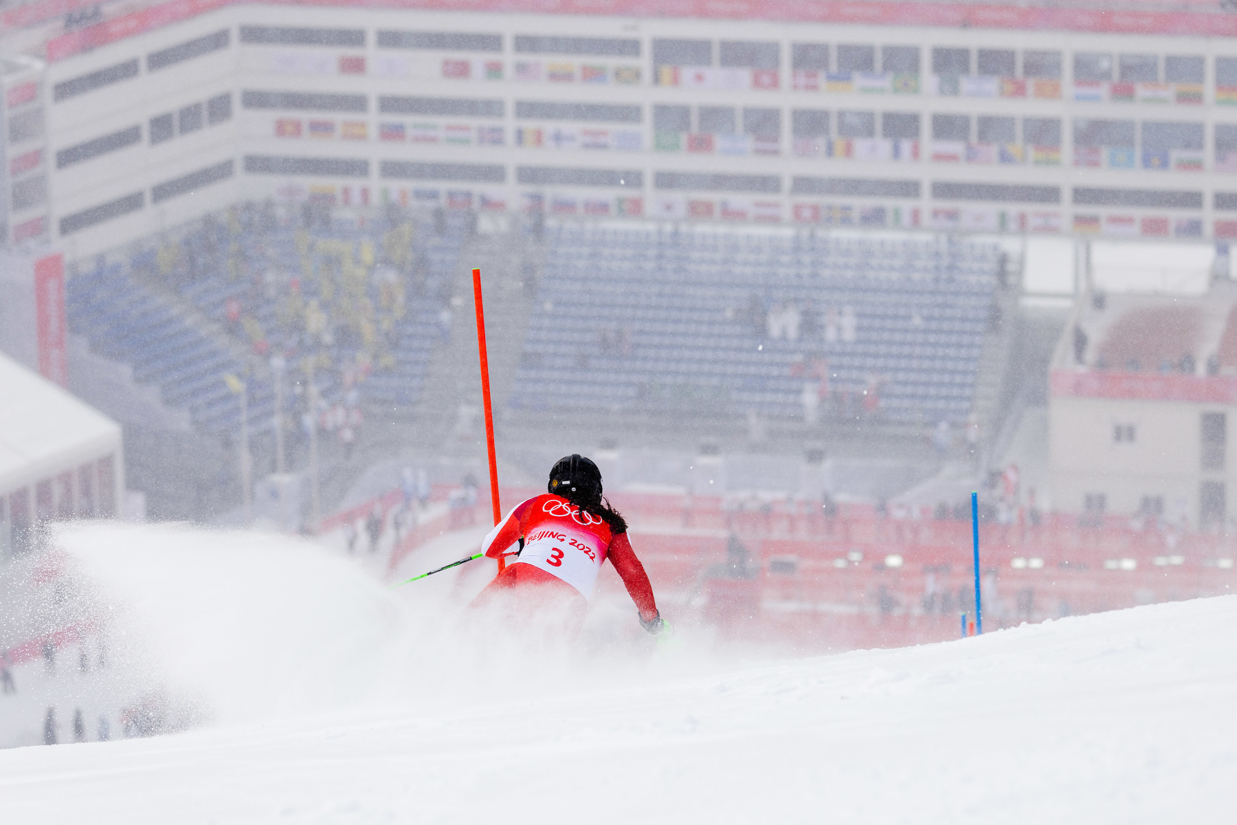 YANQING,CHINA,17.FEB.22 - OLYMPICS, ALPINE SKIING - Winter Olympic Games Beijing 2022, alpine combined, slalom, ladies. Image shows Katharina Huber (AUT). Photo: GEPA pictures/ Daniel Goetzhaber