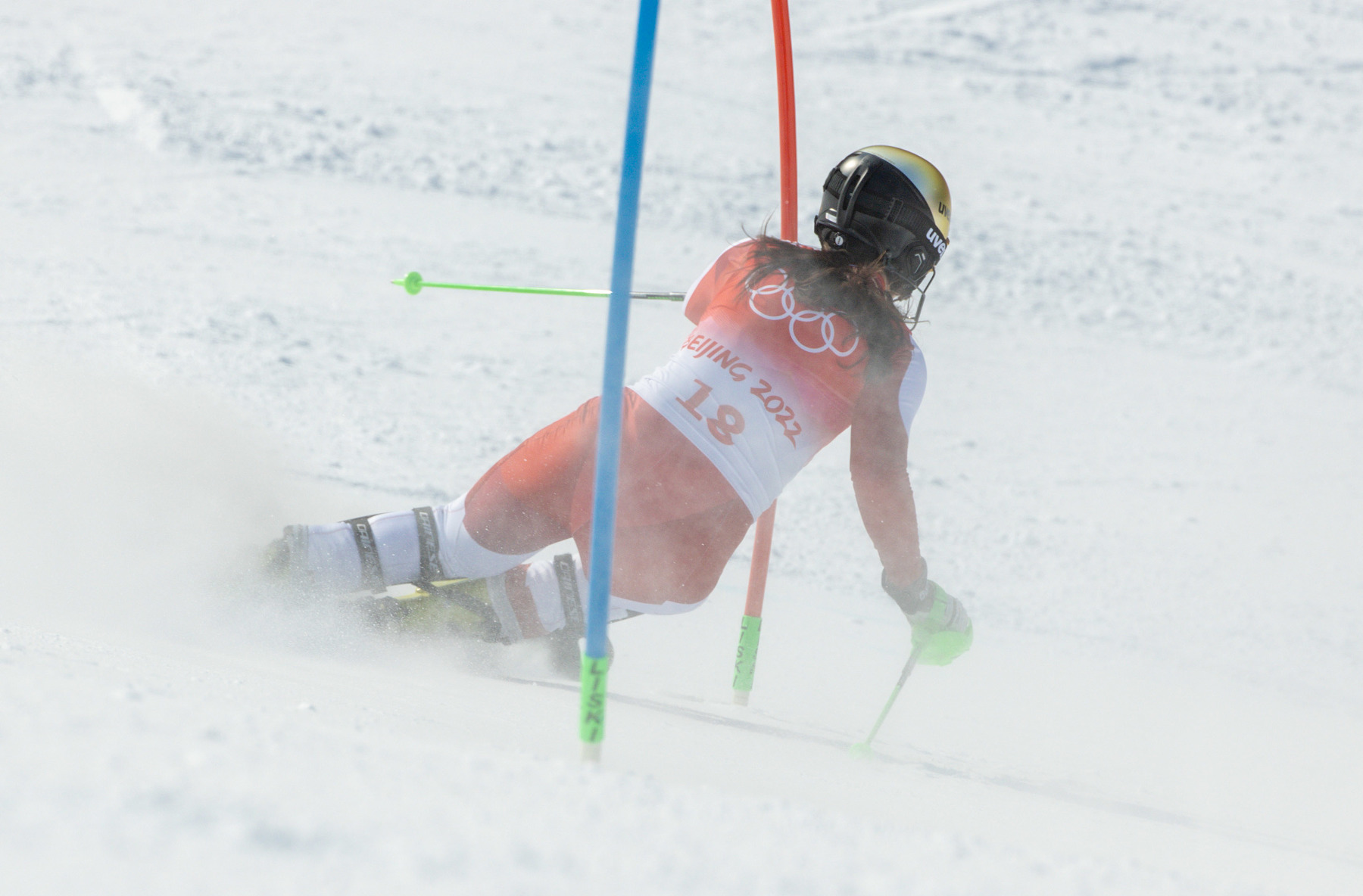 YANQING,CHINA,09.FEB.22 - OLYMPICS, ALPINE SKIING - Winter Olympic Games Beijing 2022, slalom, ladies. Image shows Katharina Huber (AUT). Photo: GEPA pictures/ Harald Steiner